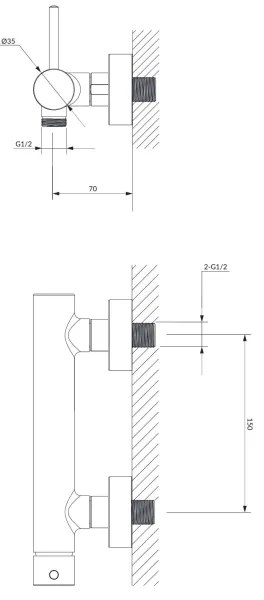 OMNIRES Y1240CR - Zuhanycsap Y fényezett króm