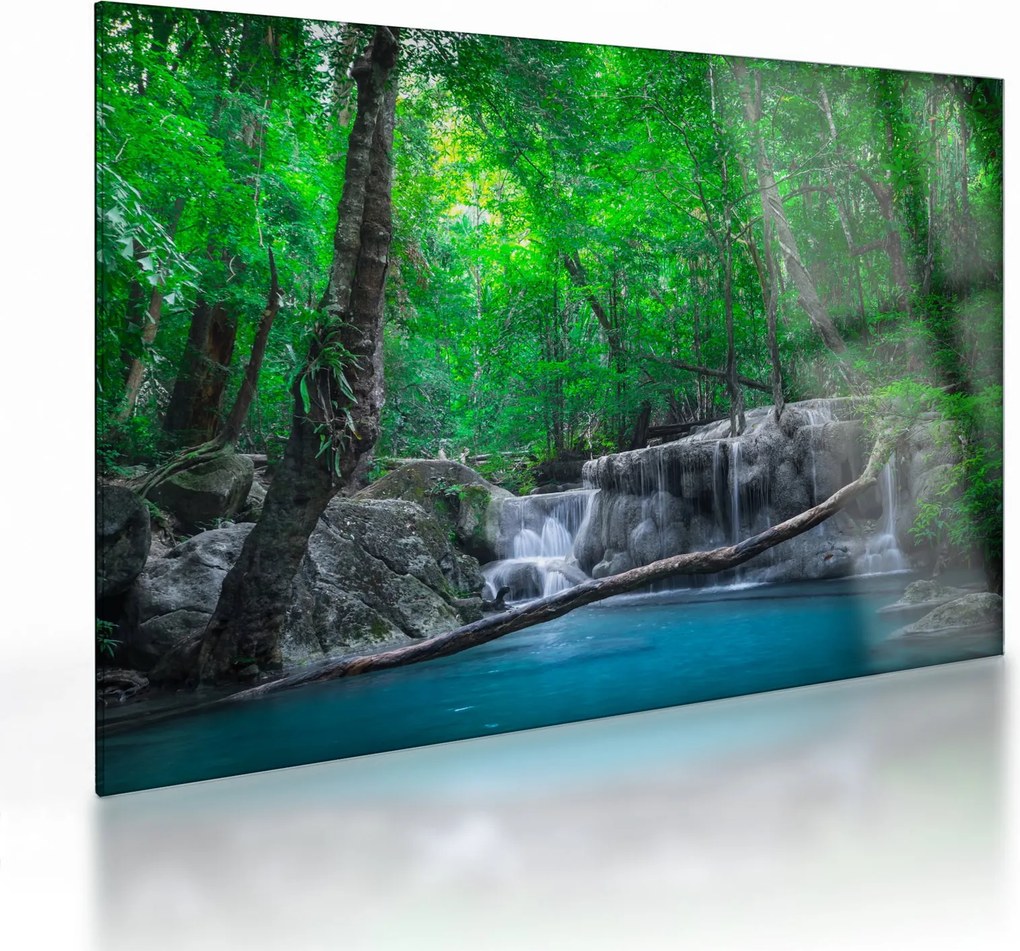Kép - Erawan vízesés, Kanchanaburi, Thaiföld (üvegen) (70x50 cm)
