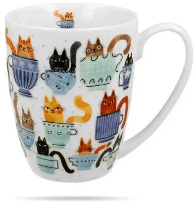 Színes cicás porcelán bögre díszcsomagolásban - 350 ml - Garden Felines