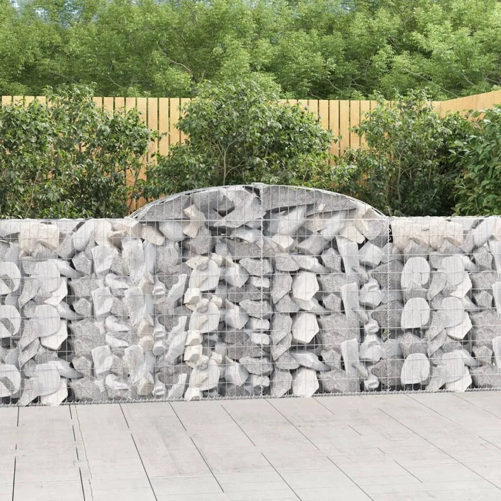 7 db íves horganyzott vas gabion kosár 300 x 30 x 100/120 cm