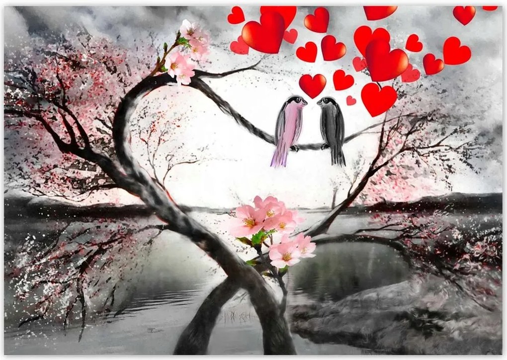 Poszterek 100x70 Szerelmes szívpár