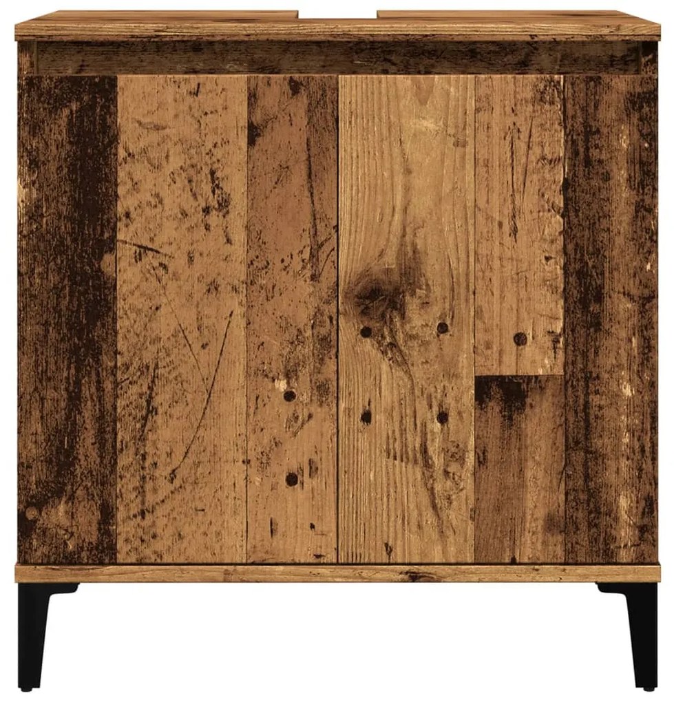 antik fa színű szerelt fa mosdószekrény 58x33x60 cm