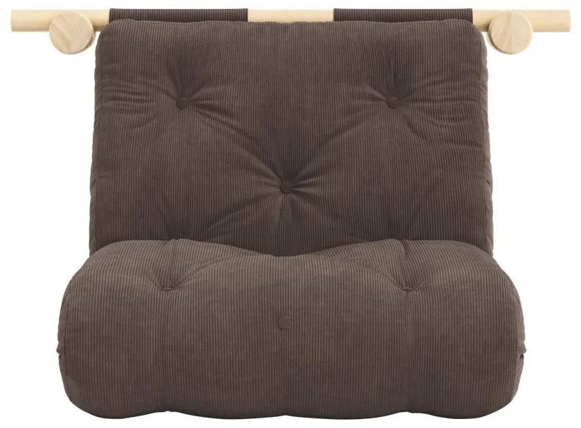 Sötétbarna kordbársony fotel Hooked – Karup Design