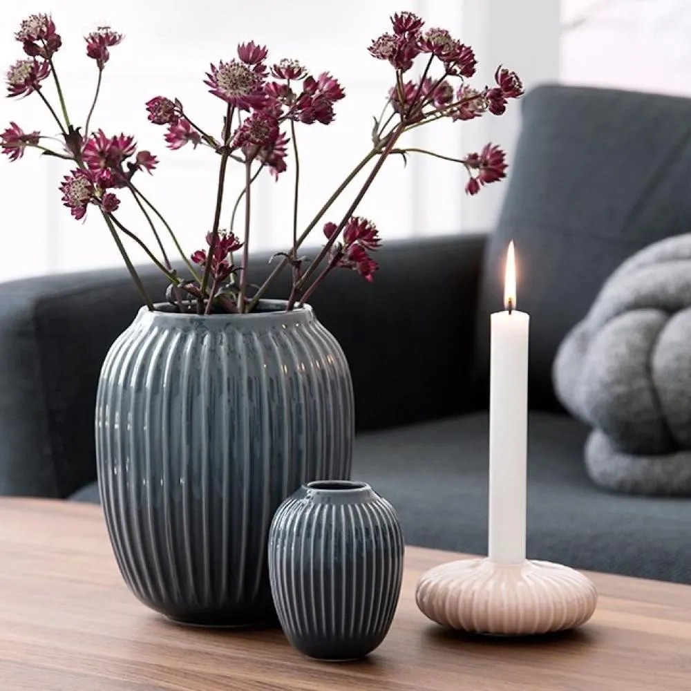 Hammershoi antracitszürke agyagkerámia váza, ⌀ 8,5 cm - Kähler Design