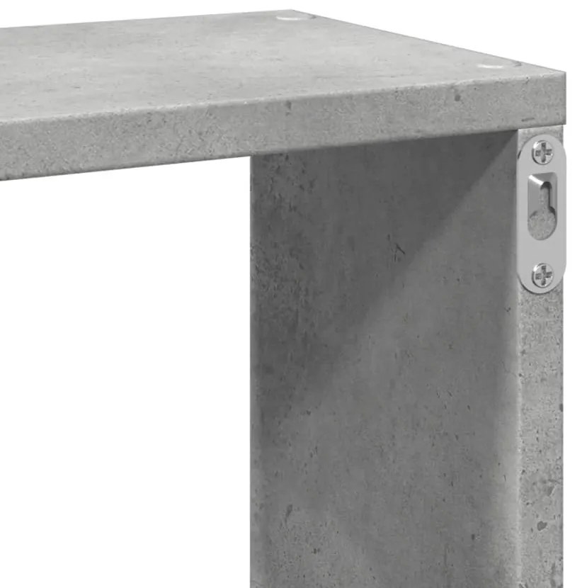 betonszürke szerelt fa fali polc 167,5 x 18 x 68 cm