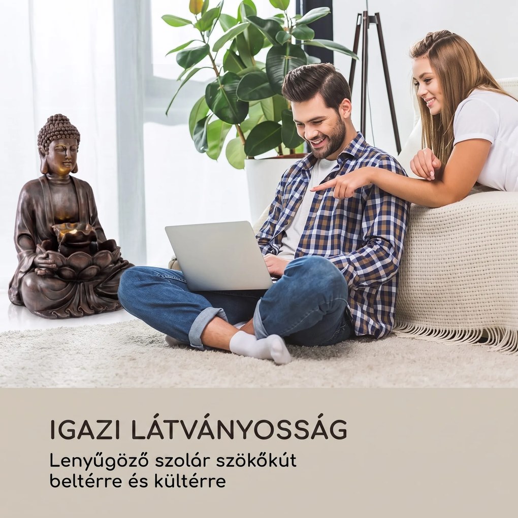 Blumfeldt Dharma napelemes szökőkút LED 48 x 72 x 41 cm (SzxMxM) polireszin