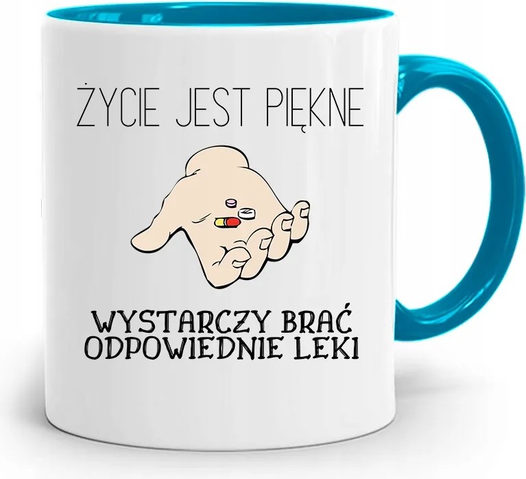 Kék Bögre Az Orvosnak Az Élet Gyönyörű, fényképes nyomtatással