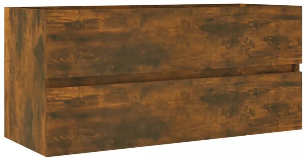 füstös tölgy színű szerelt fa mosdószekrény 100 x 38,5 x 45 cm