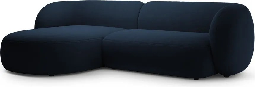 Kék bársony sarokkanapé (bal oldali-heverő résszel) Kate – Micadoni