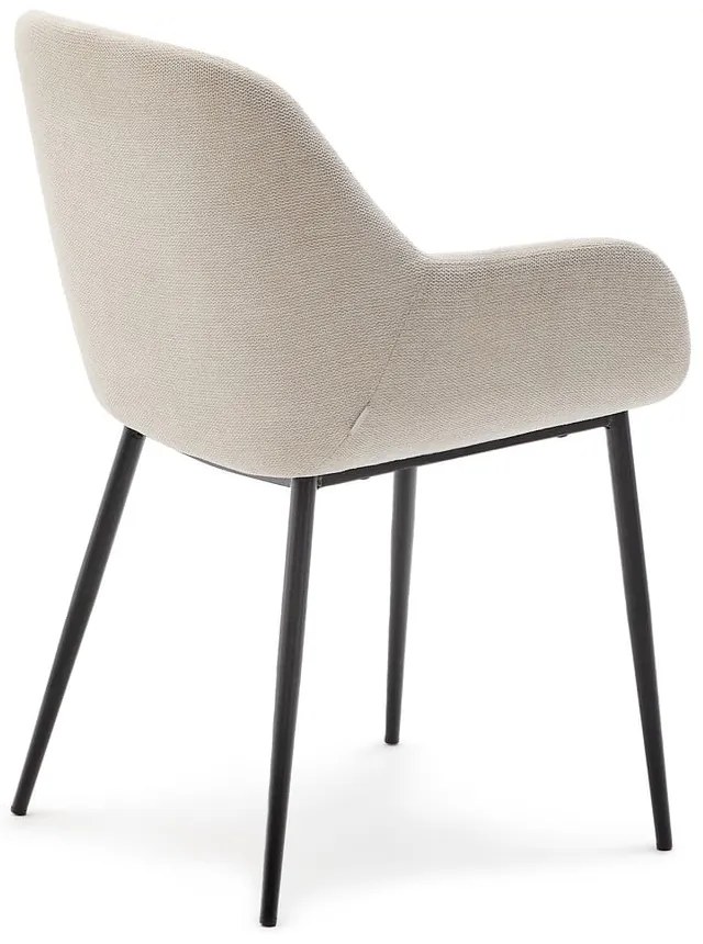 Krémszínű kárpitozott étkezőfotel Konna – Kave Home