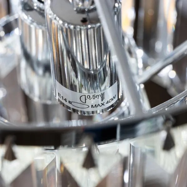 Brilagi - LED Kristály csillár láncon MOZART 4xE14/40W/230V fényezett króm