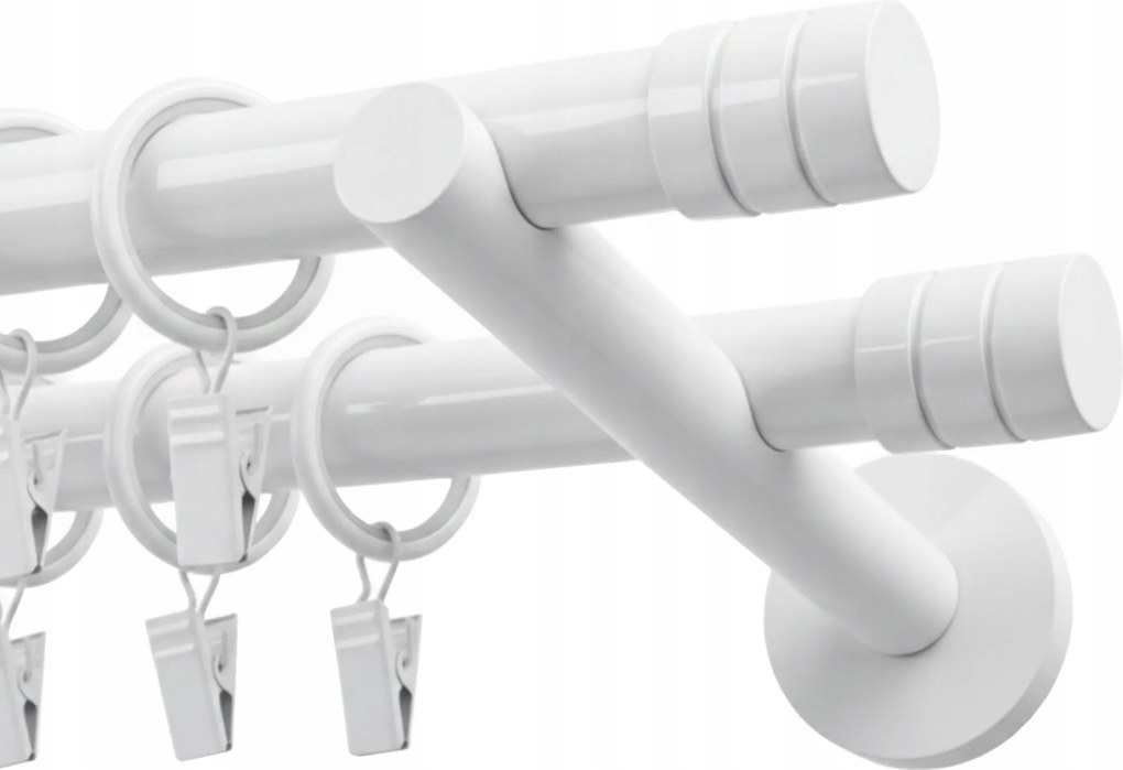Fém Függönykarnis Dupla 19 mm Fehér 300 cm Maró