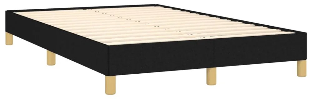 fekete szövet rugós és LED-es ágy matraccal 120 x 190 cm
