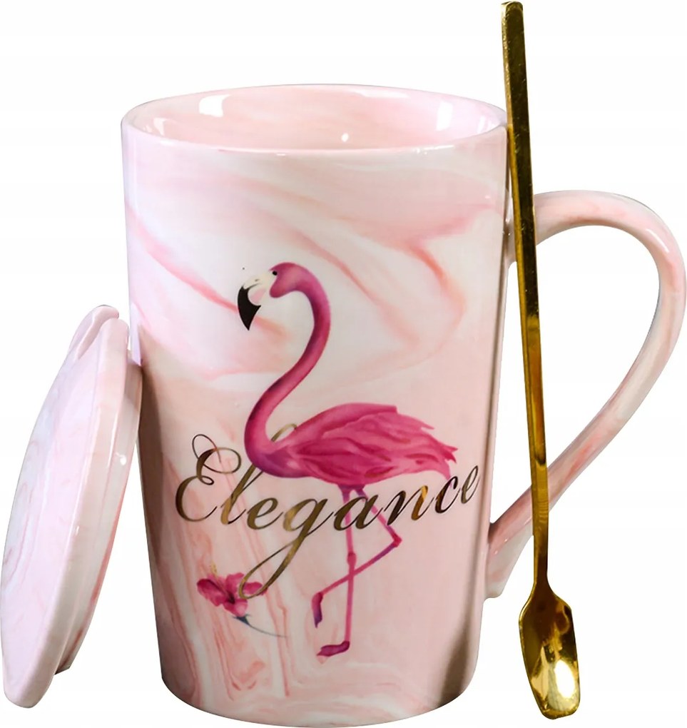 Flamingós bögre kerámia Ajándék Minden Tárgy 400ML