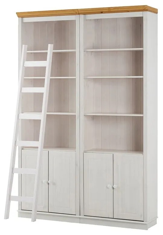 Fehér borovi fenyő könyvespolc 148x223 cm Anita – Støraa