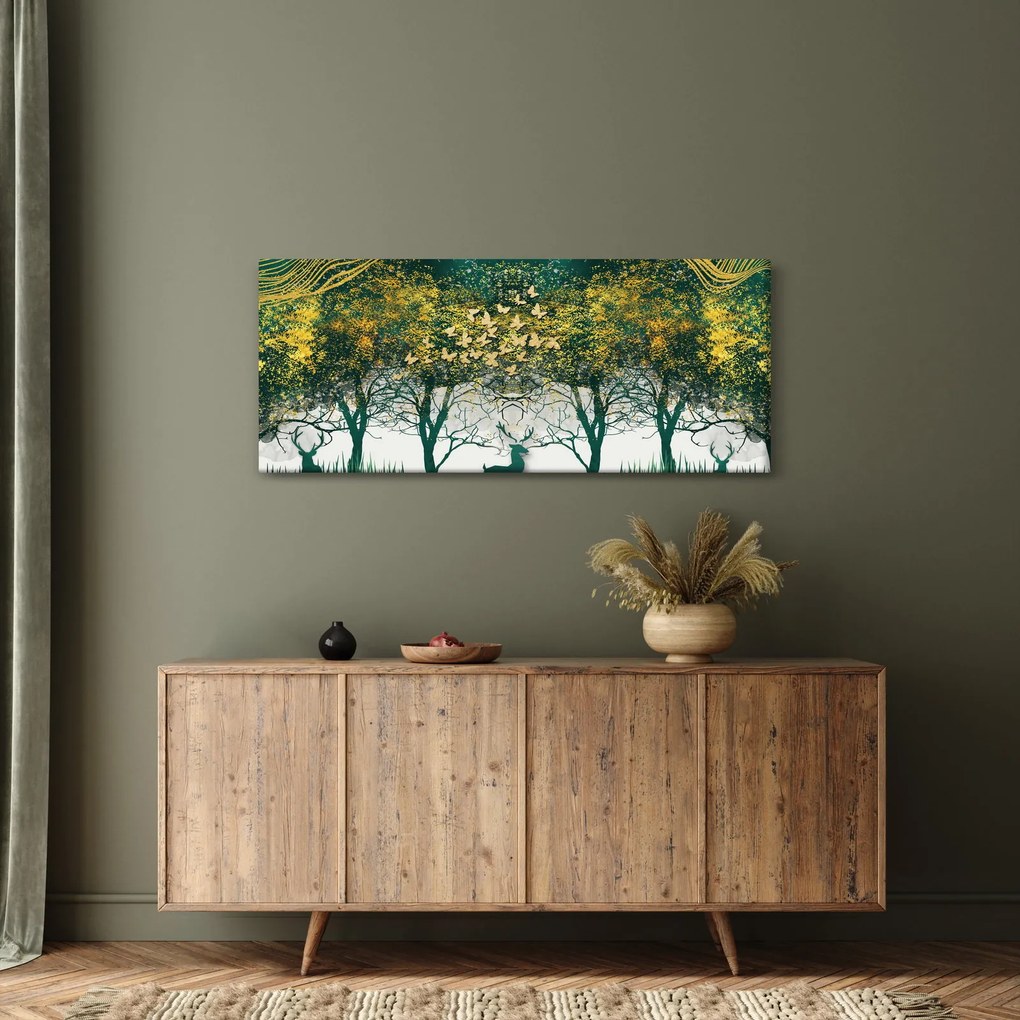 Kép - Szarvas a zöld erdőben (120x50 cm)