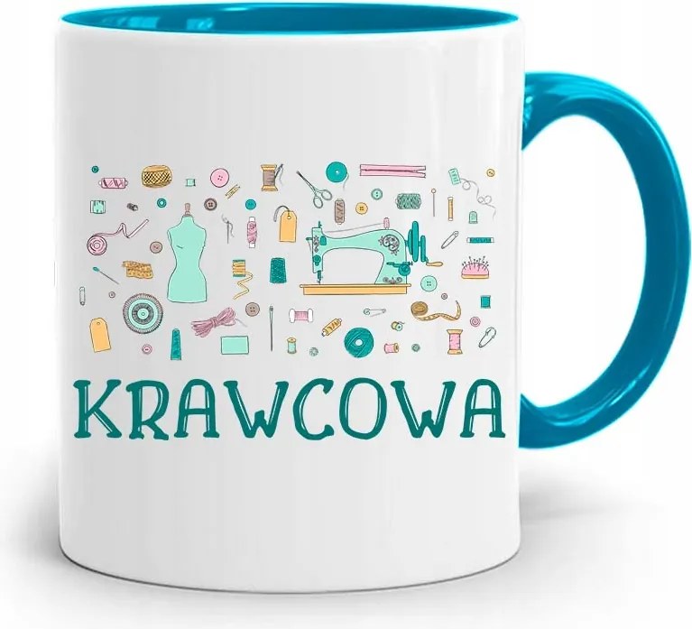 Kék Bögre Varrónőnek Varrónői Nyomtatott Fényképpel