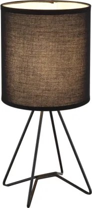 Globo 21734S Asztali lámpa, fém matt fekete, textil fekete, kábel PVC fekete, billenőkapcsoló a kábelen, ø: 160mm, M: 345mm, kábelhossz 1300mm, 1x E14 40W 230V izzó nélkül