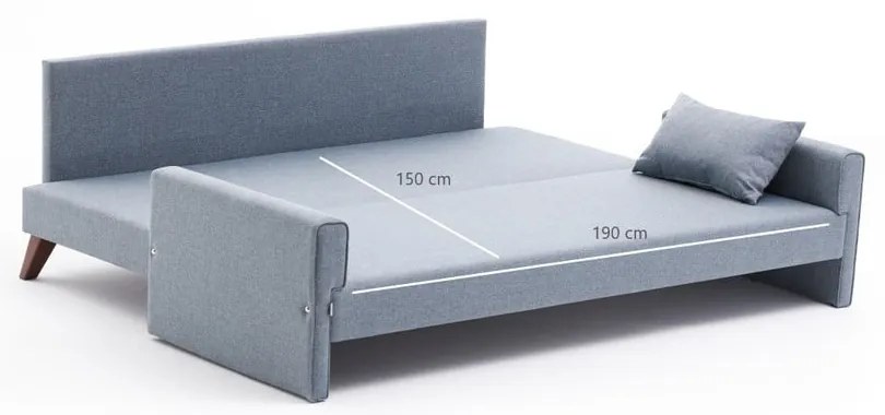 Világoskék kinyitható kanapé 208 cm Bella – Balcab Home