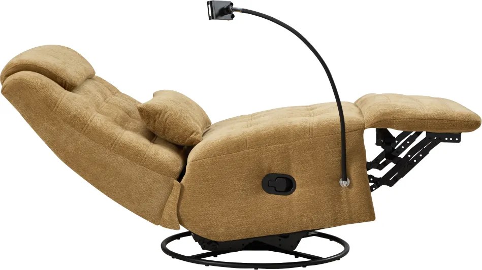 Luxus forgó fotel, hintafotel, mustársárga, UMRBO