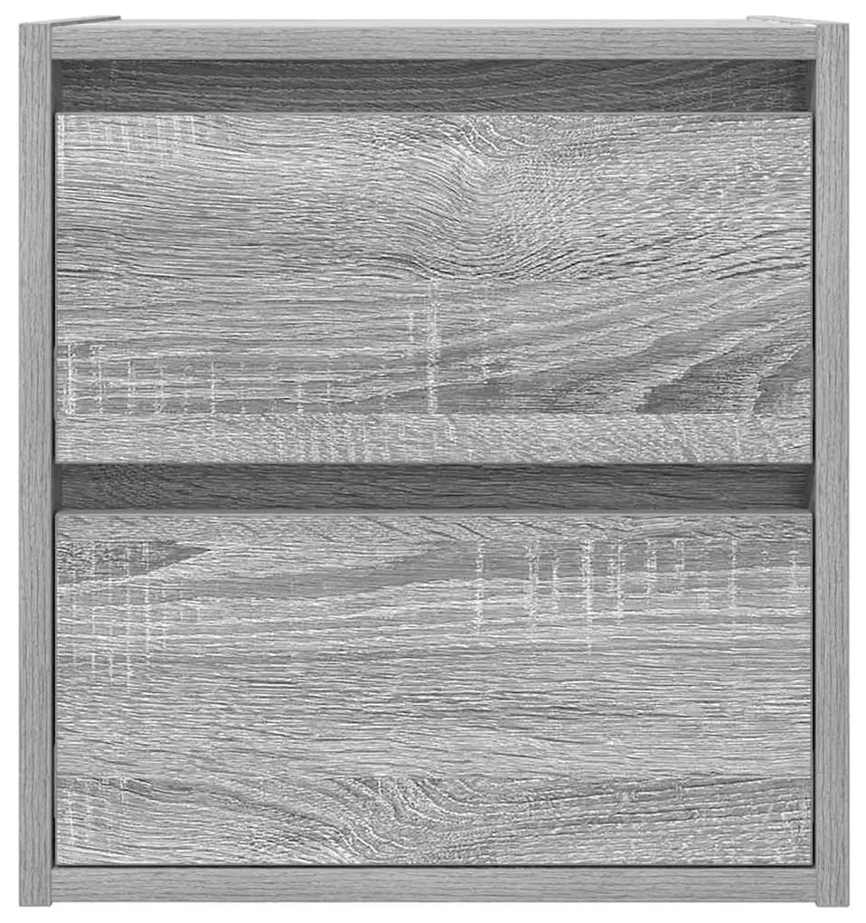 2 db szürke sonoma falra szerelhető éjjeliszekrény 38x34x40 cm