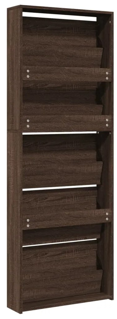 barna tölgy 5 szintes cipőszekrény tükörrel 63 x 17 x 169,5 cm