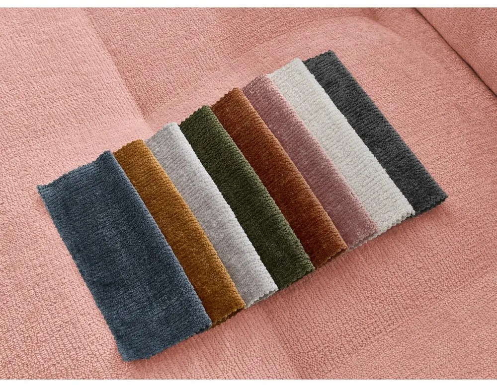 Rózsaszín zsenília kanapé 237 cm Whesley – Bobochic Paris