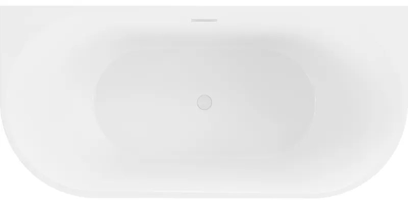 Mexen Oval, szabadon álló fali kád 180 x 80 cm, fehér-fekete, fehér túlfolyó, 52671808075-20