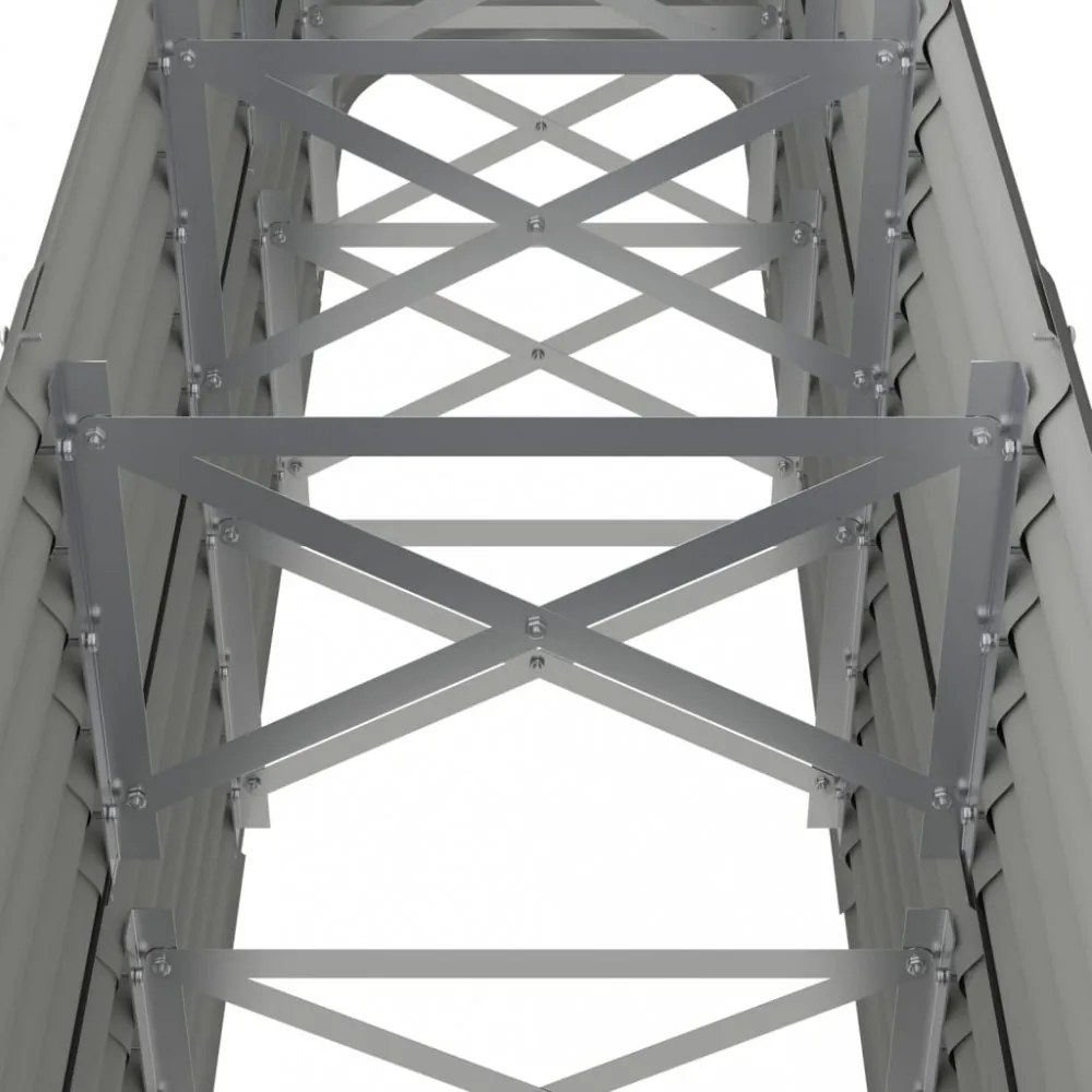 szürke horganyzott acél kerti magaságyás 224x40x68 cm