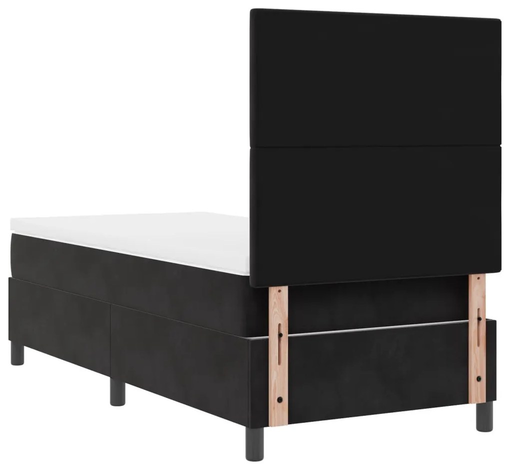 Boxspring Ágy Matraccal Fekete 90x200 cm Bársonyos