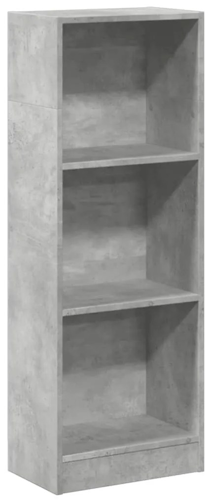 betonszürke szerelt fa könyvespolc 40 x 24 x 109 cm