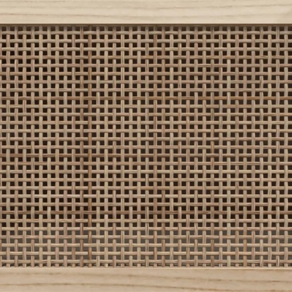 fehér tömör fenyő és természetes rattan TV-szekrény 80x30x40 cm