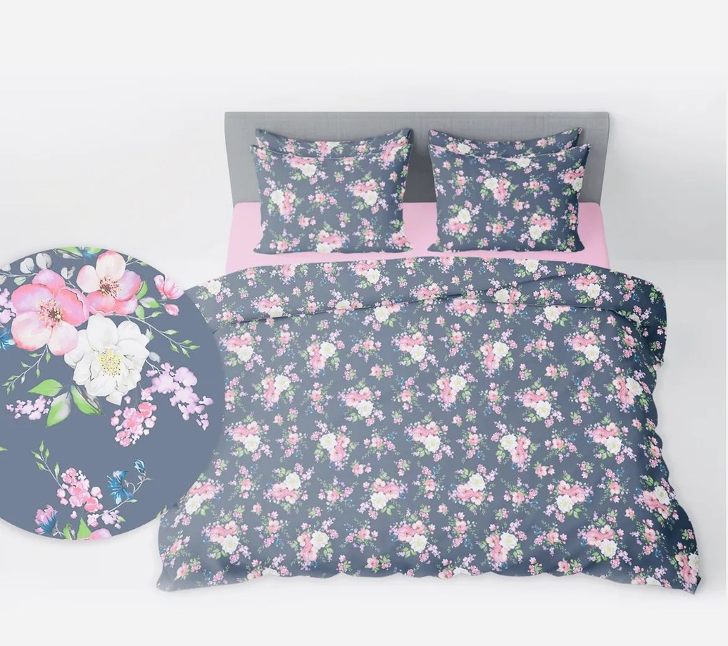 Hortenz Flanel ágyneműhuzat TiaHome - 1x Párna 90x70cm, 1x Paplan 140x200cm