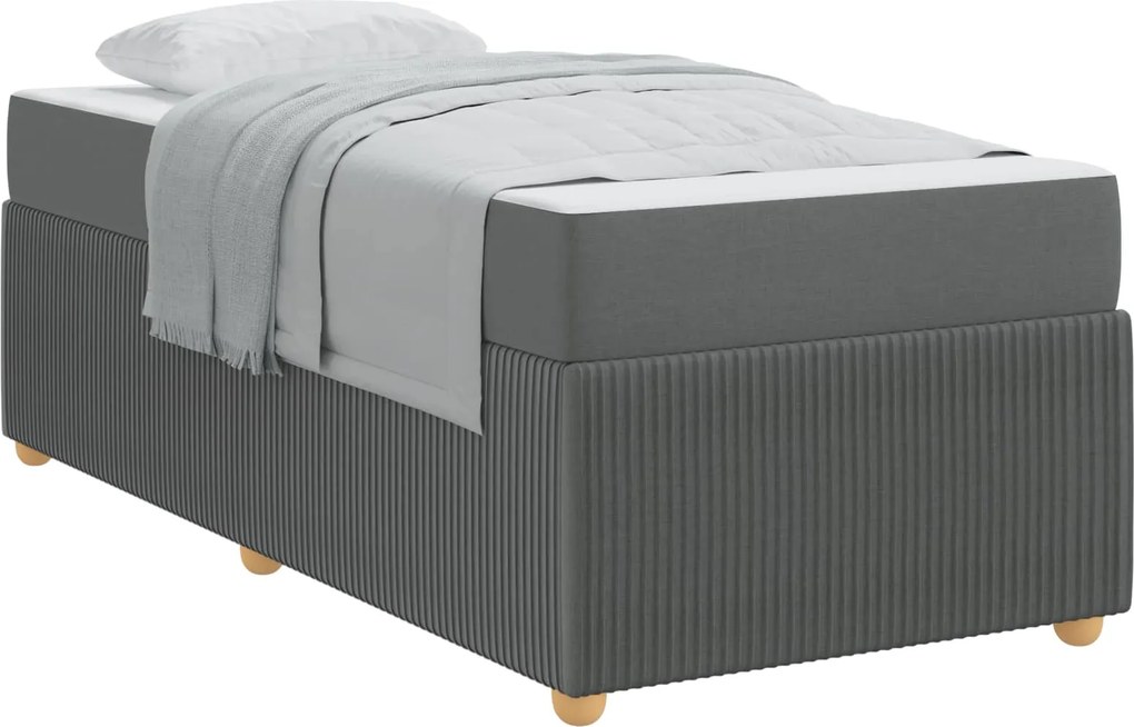 vidaXL Ágykeret matracmal Sötétszürke 80 x 200 cm szövet