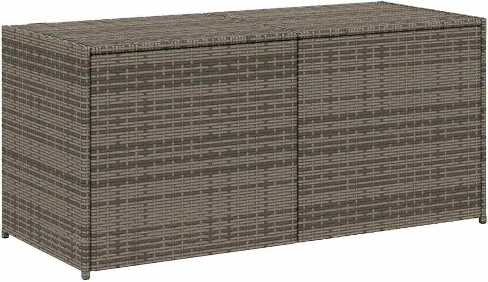 vidaXL szürke polyrattan kerti tárolóláda 283 L