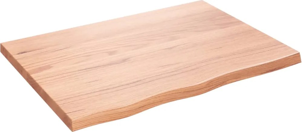 vidaXL világosbarna kezelt tömör tölgyfa asztallap 80x60x(2-4) cm