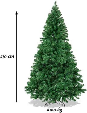 Nordmann műfenyő fém talppal, 4 méretben-210 cm