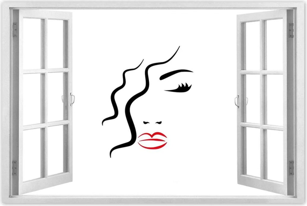 Poszter 60x40 Nő Vörös ajkak