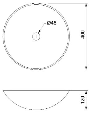 Sapho - BLOK pultmosdó, átmérő 40 cm, barna/kő