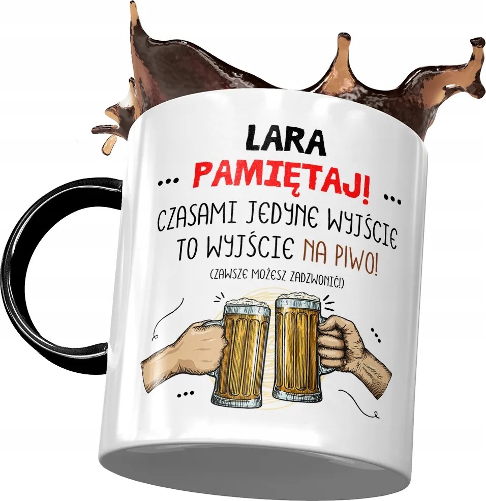 Fekete Bögre Lara Feleség Barátnő Ajándék Nyomtatott Fotóval