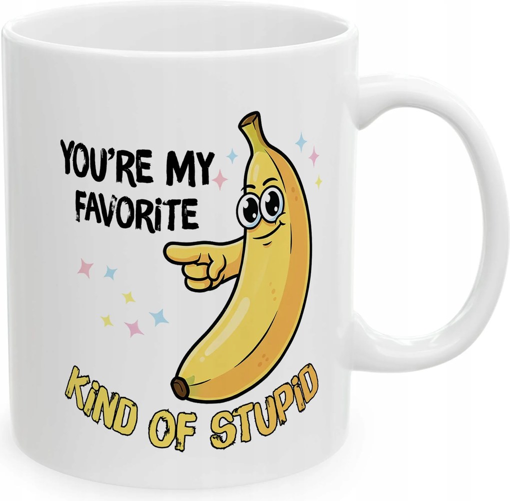 Nyomott mintás bögre vicces banán hülye szöveg ajándék barát kollégának