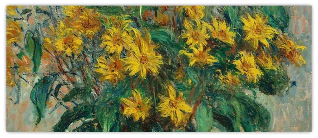 Kép - Claude Monet, Jerusalem Artichoke Flowers, reprodukciók (120x50 cm)