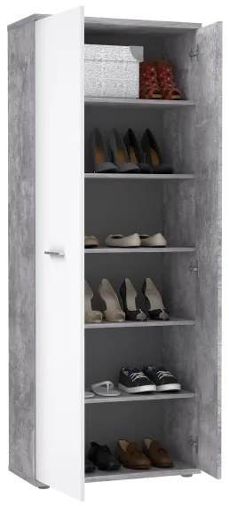 Komód/Cipőtartó SIMO fehér/szürke beton