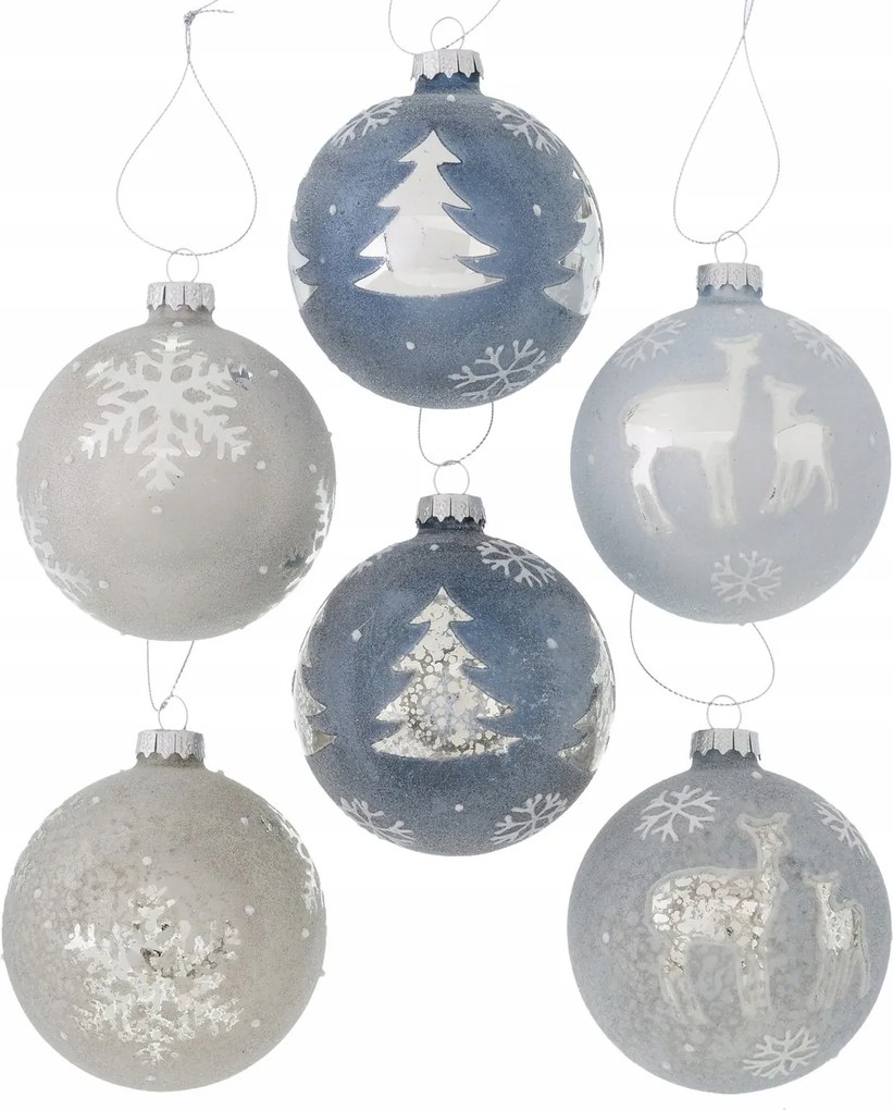 boltze "Nevis" kék-szürke 6 db-os szett 8 cm