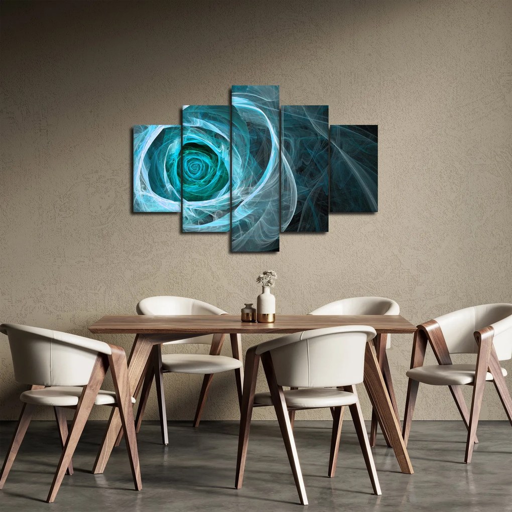 Kép - Absztrakt rózsaszín kék fekete háttérrel (150x105 cm)