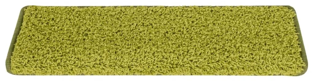 15 db zöld lépcsőszőnyeg, téglalap alakú széllel, 65 x 21 x 4 cm