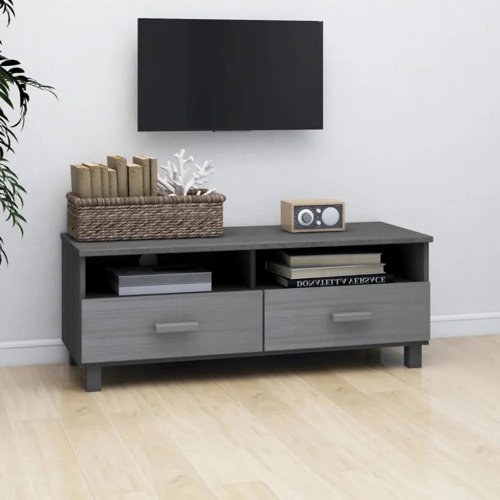 HAMAR sötétszürke tömör fenyőfa TV-szekrény 106 x 40 x 40 cm