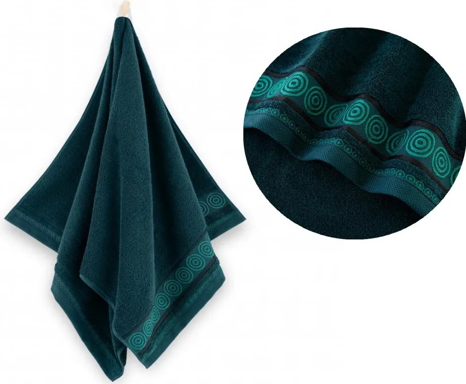 Törölköző Zwoltex 30x50 cm Rondo 2 Sötét Zöld kéztörlő