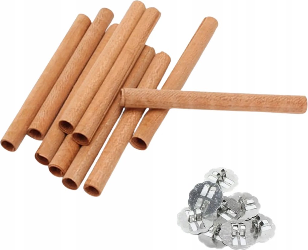 Fa kanócok Kerek Gyertyatartó Fém 10x80mm 10db-os szett