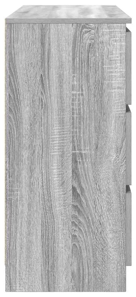 szürke sonoma színű szerelt fa tálalószekrény 100x35x76 cm